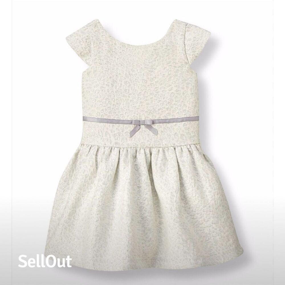 Janie and Jack Baby. Festive Fox Silver Leopard Party Dress 18-24M